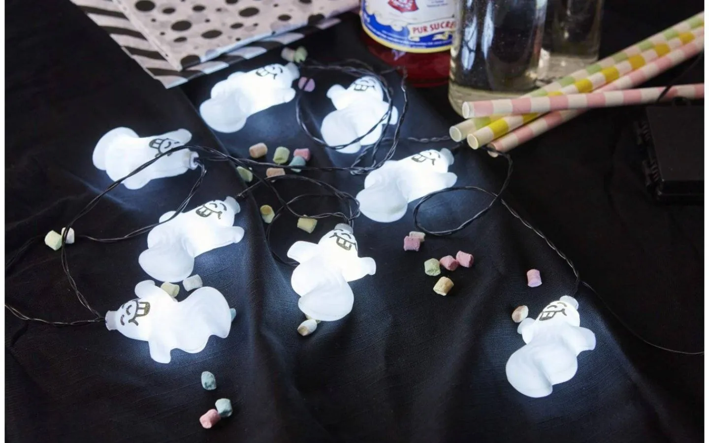 Batterislingor Utomhus|Batterislingor Utomhus<Star Trading Halloween Batteridriven Ljusslinga 2,1m Spöke