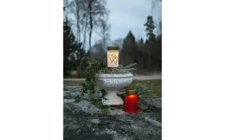 Star Trading Hearty Solcelldrivet Gravljus 12cm Vit* Gravljus|Gravljus