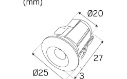 Hidealite Heatspot G2 Bastu 150mA 2700K 0,4W Borstad Stål IP44* Bastulampor
