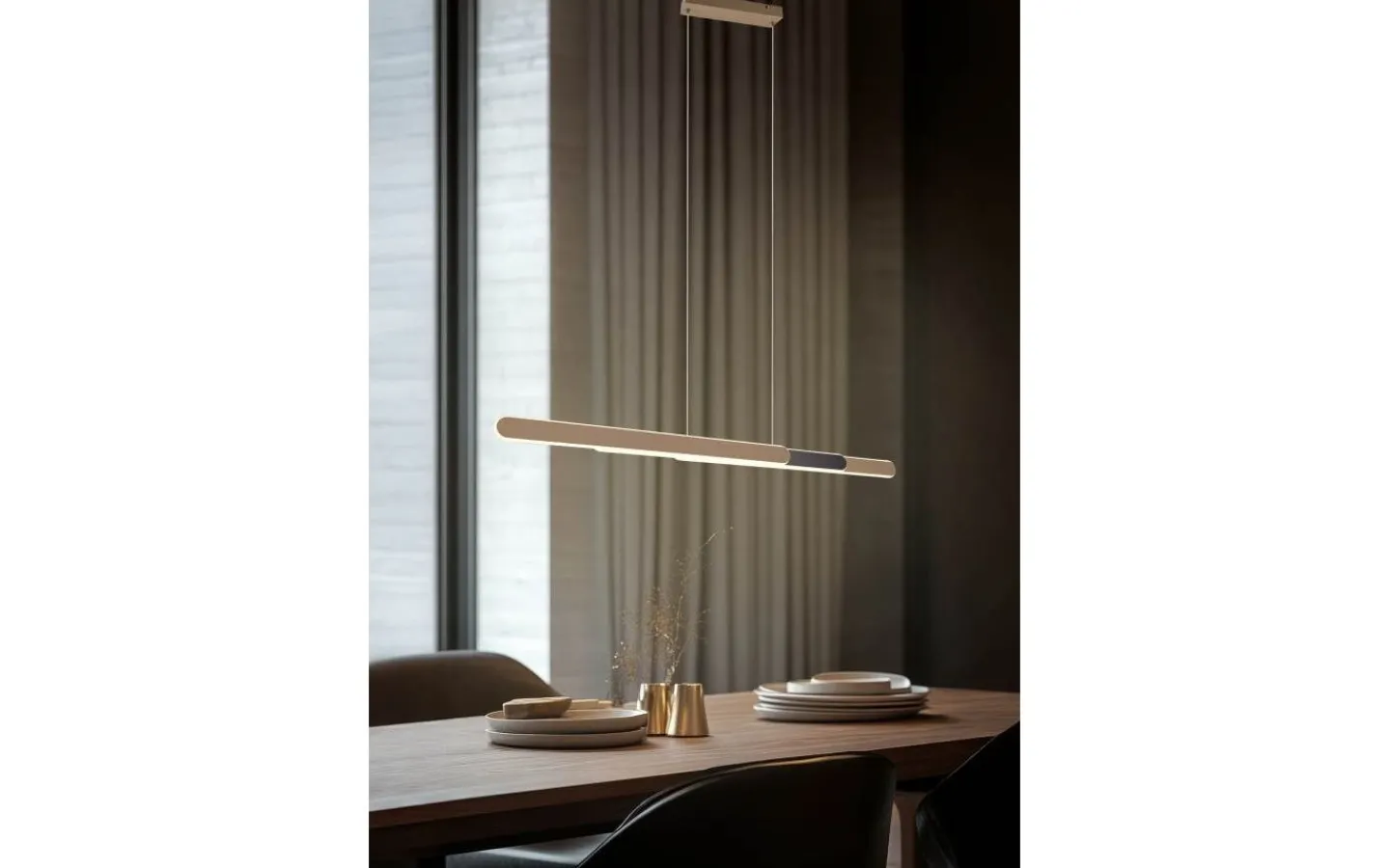 Avlånga Taklampor<Trio Lighting Helios Takpendel LED 82,5-130cm kaffebrun