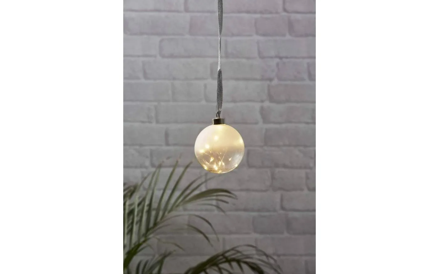 Hängande Glaskula Glow 10cm Frostad