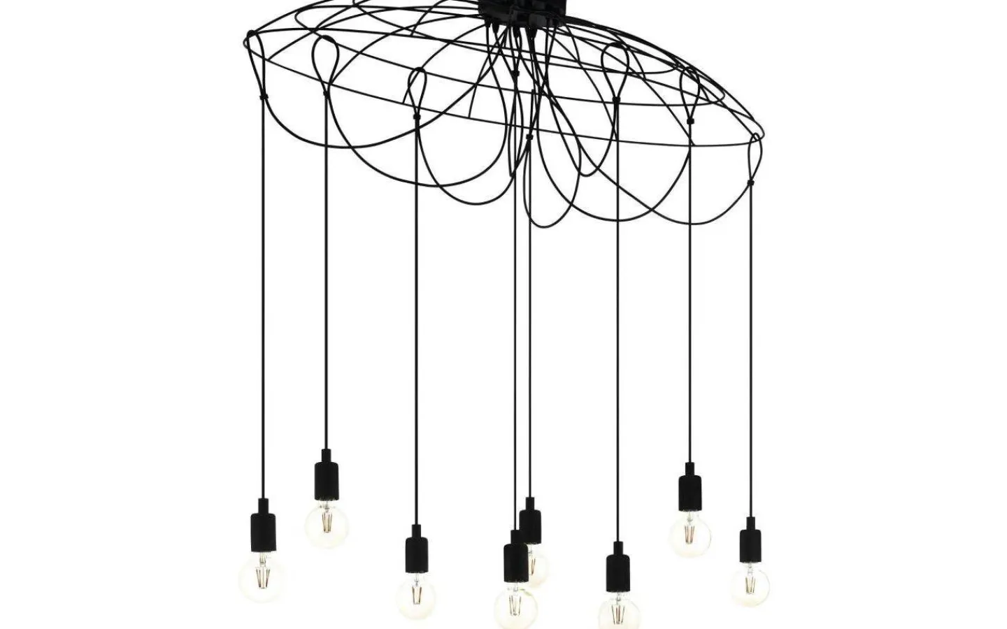 Eglo Hogsmill Taklampa 116cm 8L Svart* Stora Taklampor Ø70-150 Cm