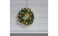 Holly Batteridriven Krans 30cm LED Grön IP44