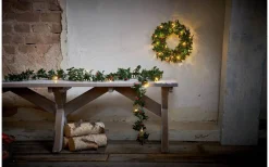 Holly Batteridriven Krans 30cm LED Grön IP44