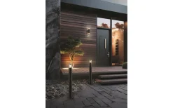 Hoosic Vägglampa 2-delad E27 mattsvart rörelsesensor IP44