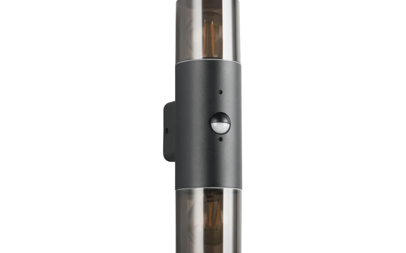 Hoosic Vägglampa 2-delad E27 mattsvart rörelsesensor IP44