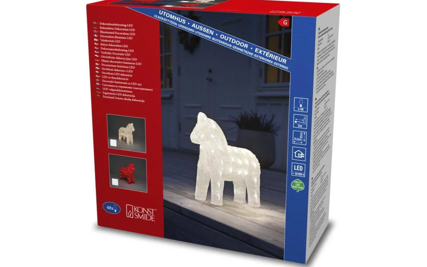 Konstsmide Häst Utomhusdekoration 32cm Transparent IP44* Julpynt Utomhus