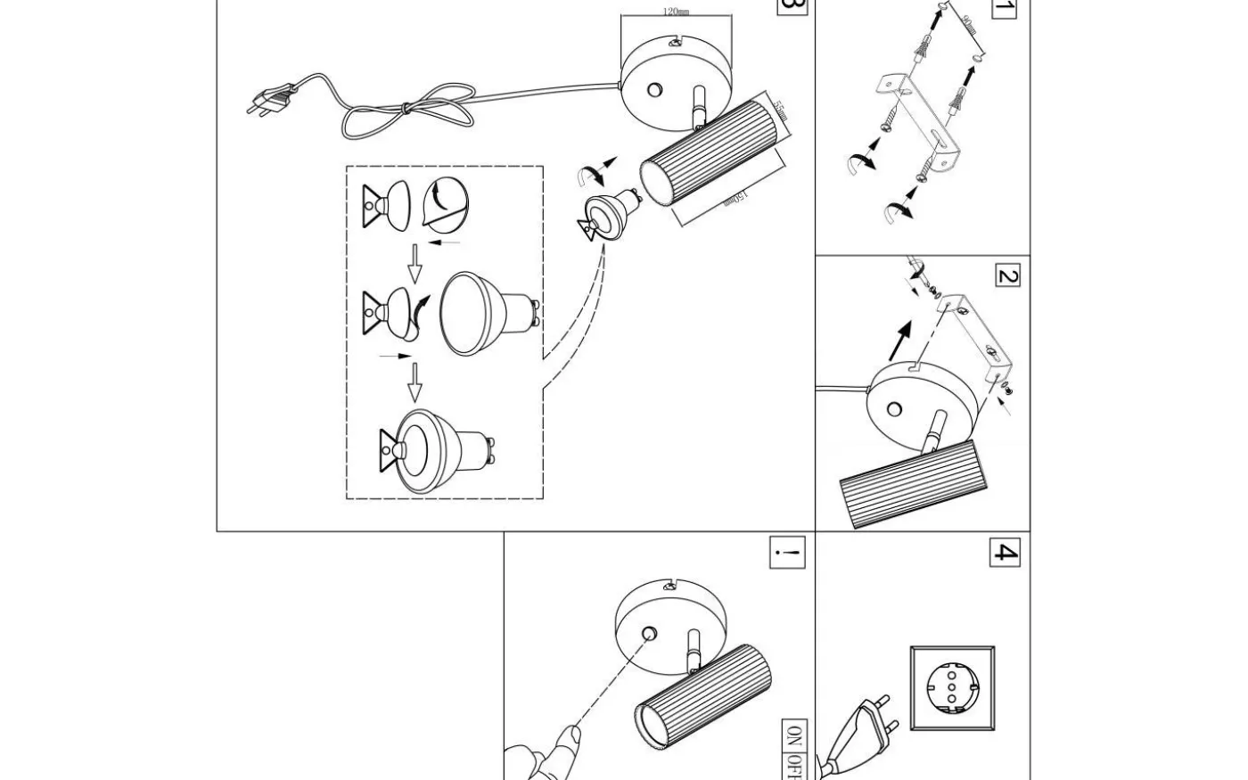 Hubble Vägglampa 15cm Vit