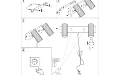 Hubble Vägglampa 2L 35cm Borstad Mässing