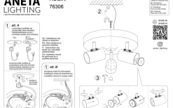 Runda Takspotlights|Takspot Med 3 Lampor<Aneta Hugin Takspotlight 25cm Svart