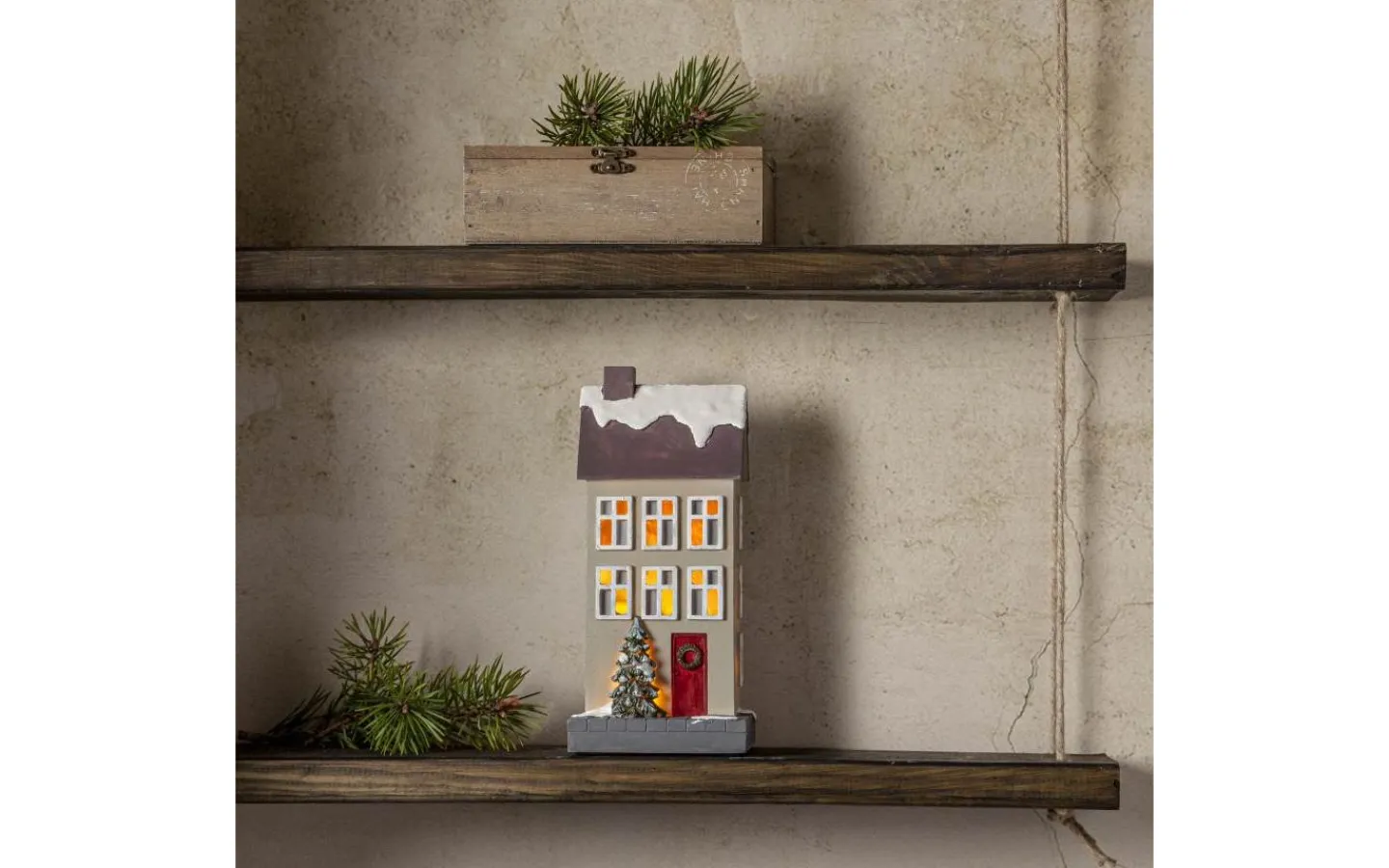 Batteri Julpynt Inomhus<Star Trading Hus Batteridriven Dekoration Beige