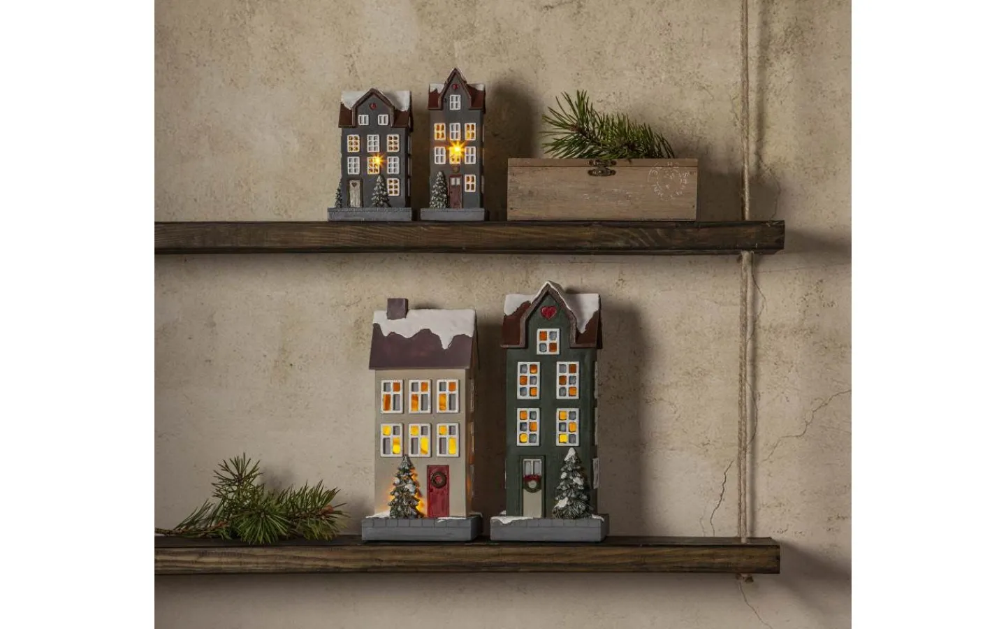 Batteri Julpynt Inomhus<Star Trading Hus Batteridriven Dekoration Beige