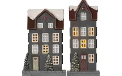 Hus Batteridriven Dekoration 2-pack Grå