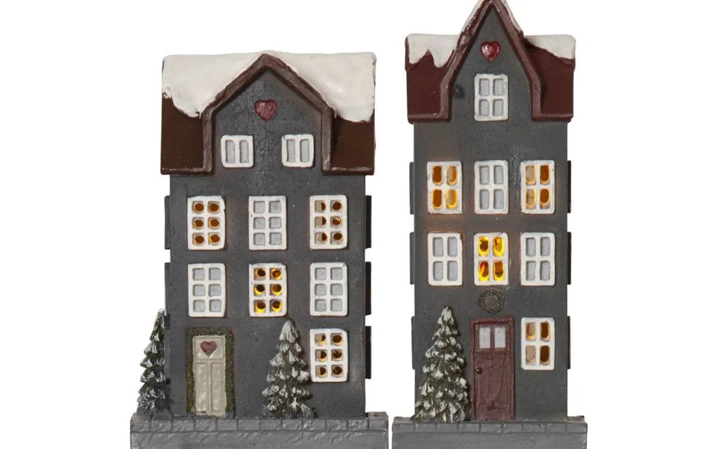 Hus Batteridriven Dekoration 2-pack Grå