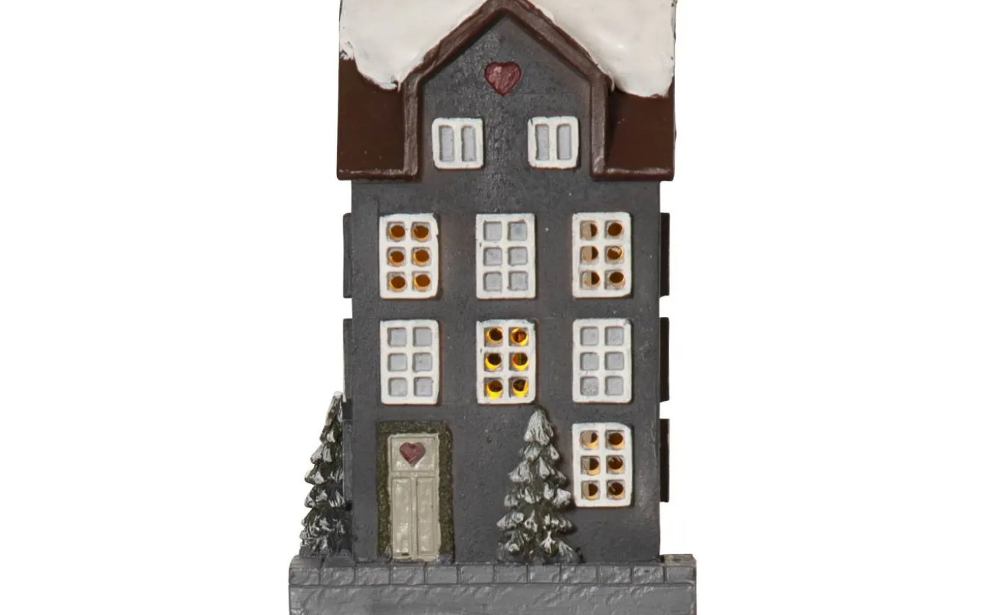 Hus Batteridriven Dekoration 2-pack Grå