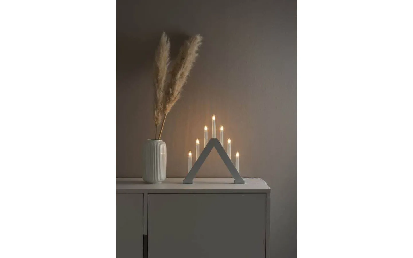 Visa Alla Adventsljusstakar|Adventsljusstakar 31-60 Cm<Konstsmide Ida Adventsljusstake 7L Grå 34cm