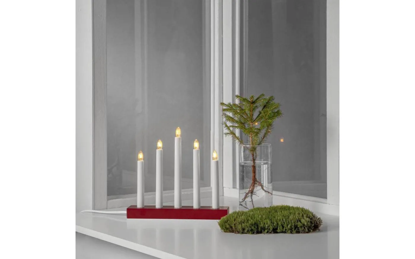 Inez Adventsljusstake 24cm Röd