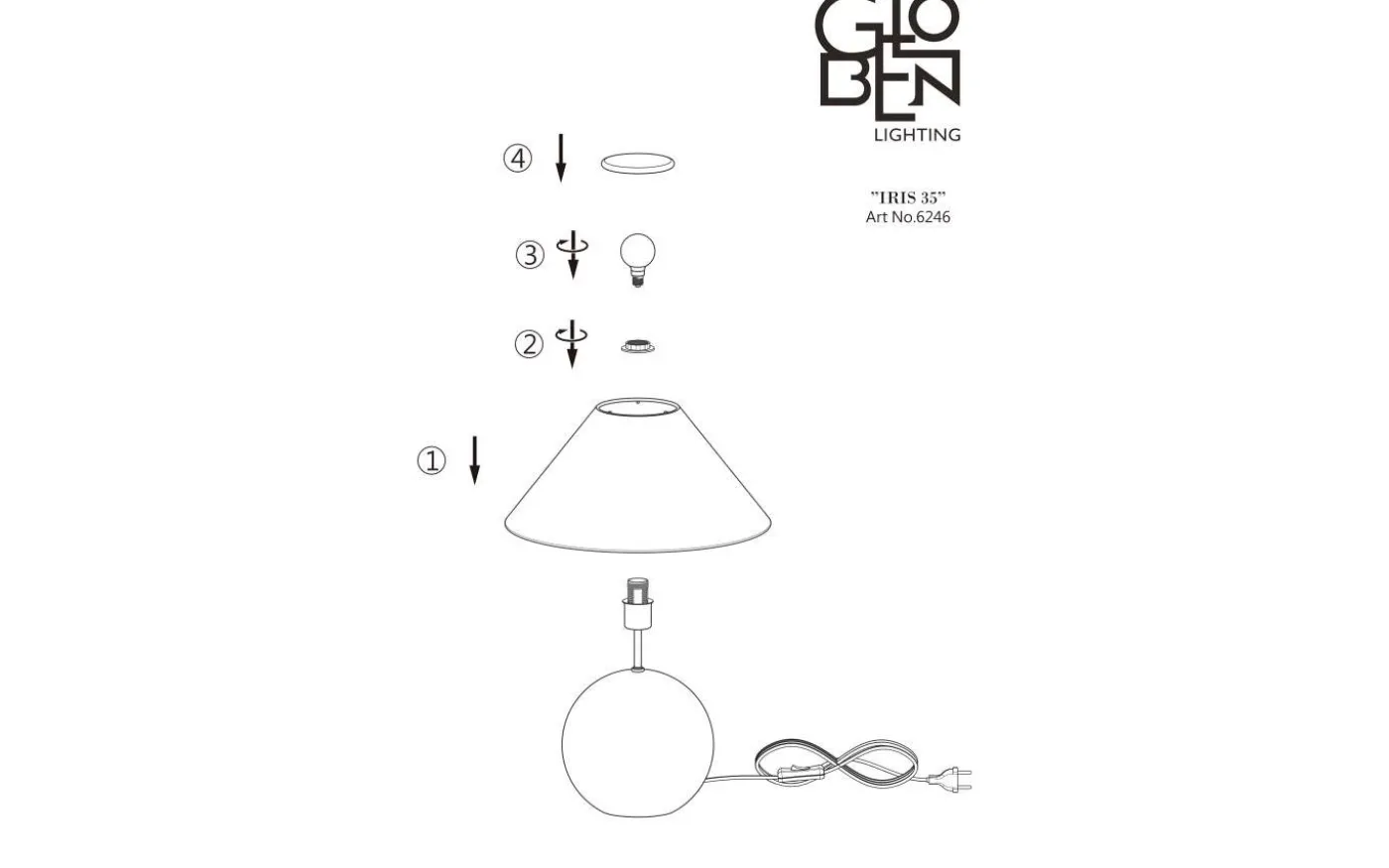 Iris Bordslampa 39cm Blush