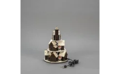 Isblomma Batteri/USB Pepparkakshus Trä