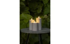 Iskrona Blockljus 12cm Matt beige IP44