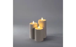 Iskrona Blockljus 12cm Matt beige IP44