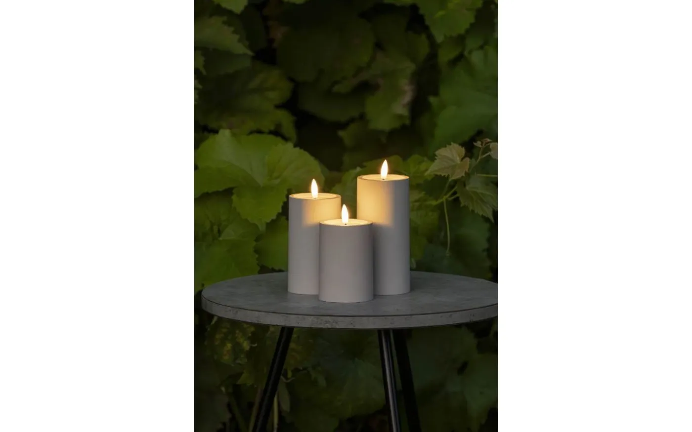 Iskrona Blockljus 10cm Matt beige IP44