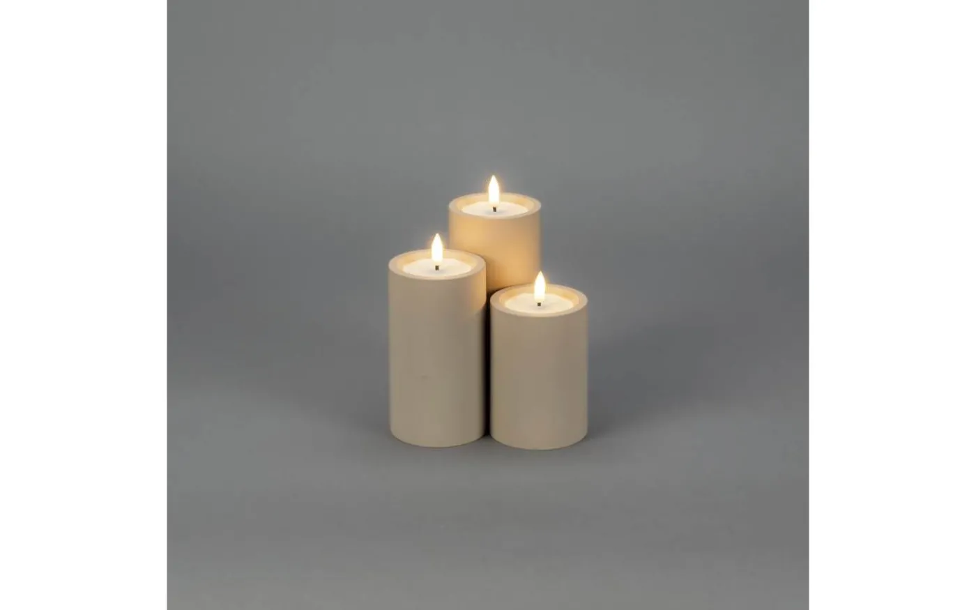 Iskrona Blockljus 10cm Matt beige IP44