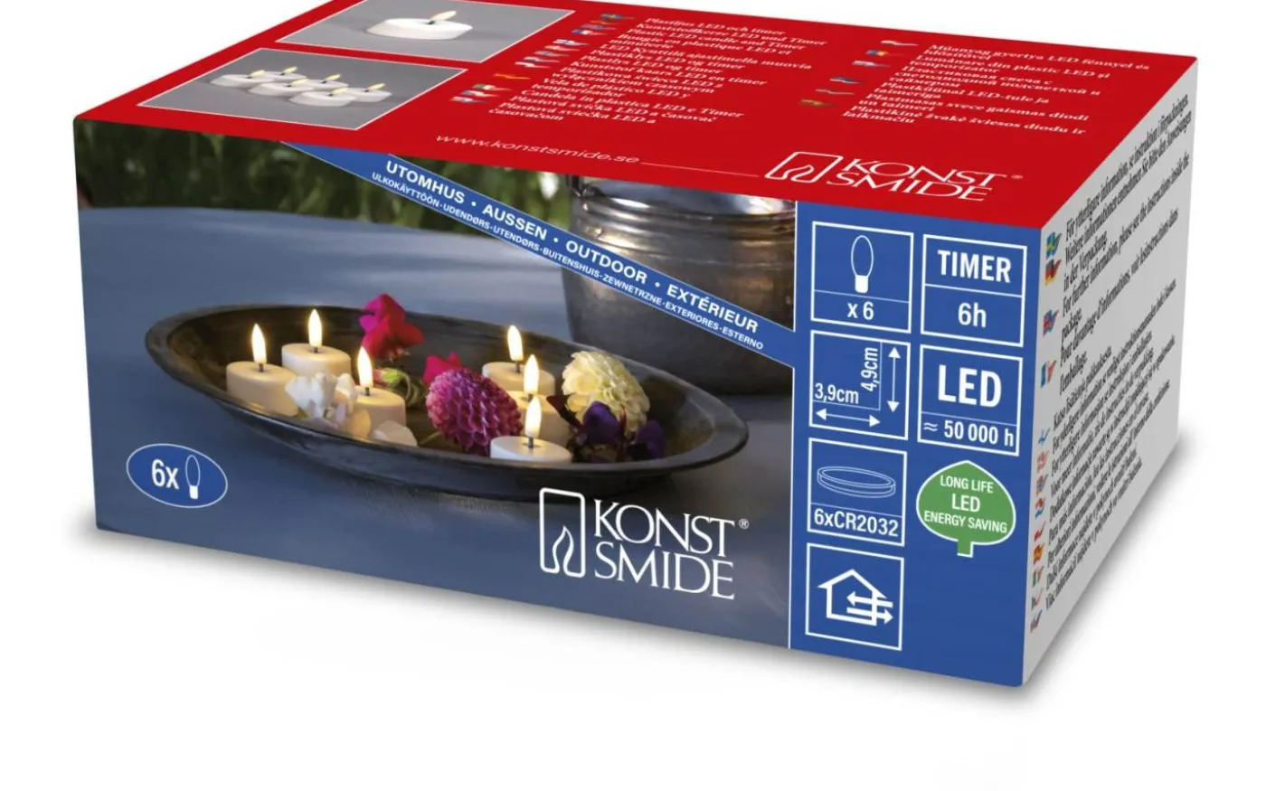 Iskrona Värmeljus Ø38mm 6-pack Vit