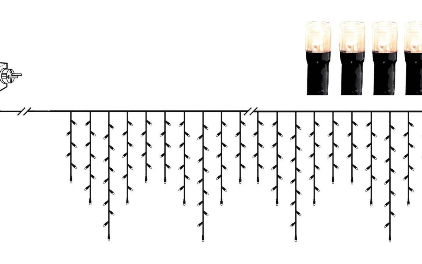 Star Trading Istappsslinga Crispy Ice White 24x0,5m 960LED IP44* Ljusgardiner Och Istappsslingor|Ljusslingor Utomhus