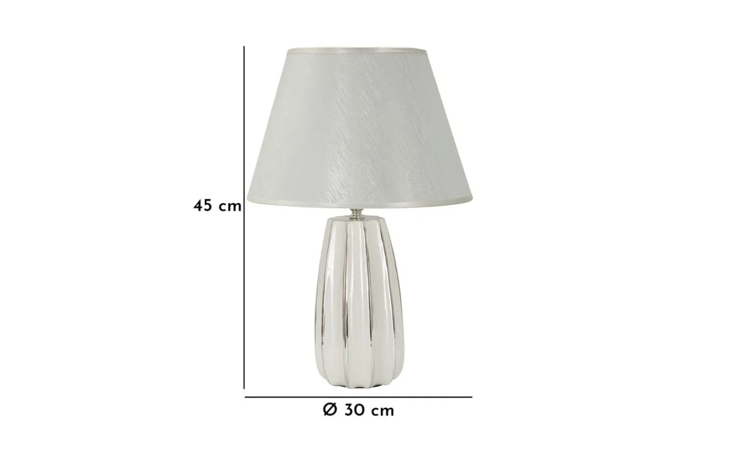 Bordslampor<Mauro Ferretti Italiano Bordslampa 45cm Vit/Silver