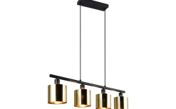 Reality Jason Takpendel 4-delad E14 matt svart/guld* Avlånga Taklampor