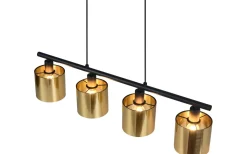 Reality Jason Takpendel 4-delad E14 matt svart/guld* Avlånga Taklampor