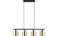 Reality Jason Takpendel 4-delad E14 matt svart/guld* Avlånga Taklampor