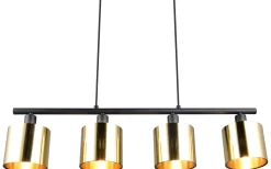 Reality Jason Takpendel 4-delad E14 matt svart/guld* Avlånga Taklampor