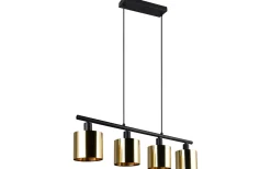 Reality Jason Takpendel 4-delad E14 matt svart/guld* Avlånga Taklampor