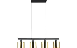 Reality Jason Takpendel 4-delad E14 matt svart/guld* Avlånga Taklampor