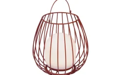 Jim Uppladdningsbar Ljuslykta 30cm 3-Stegs DIM Röd IP54