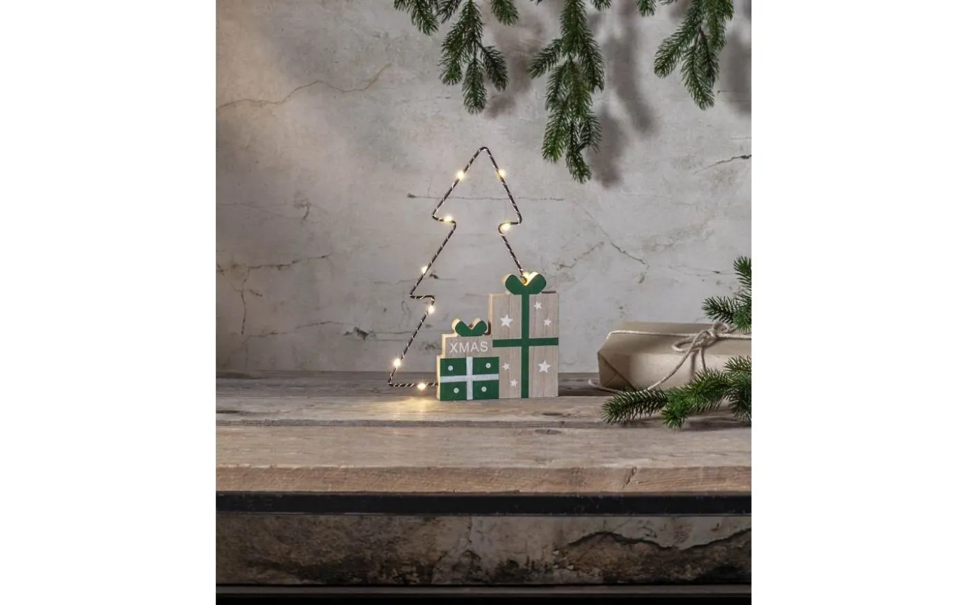 Jolly Gran Inomhusdekoration 28cm Grön