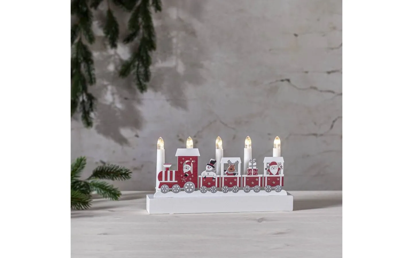 Batteridrivna Adventsljusstakar<Star Trading Jolly Jultåg Batteridriven Adventsljusstake 15cm Röd