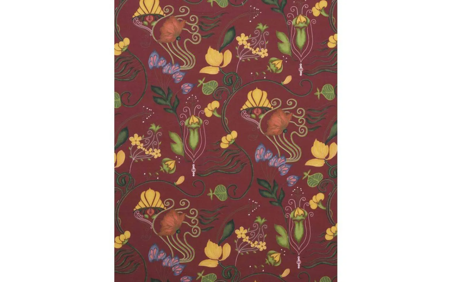 Svanefors José Gardinkappa Bomullstyg Metervara 50cm Vinröd* Gardinkappa Metervara