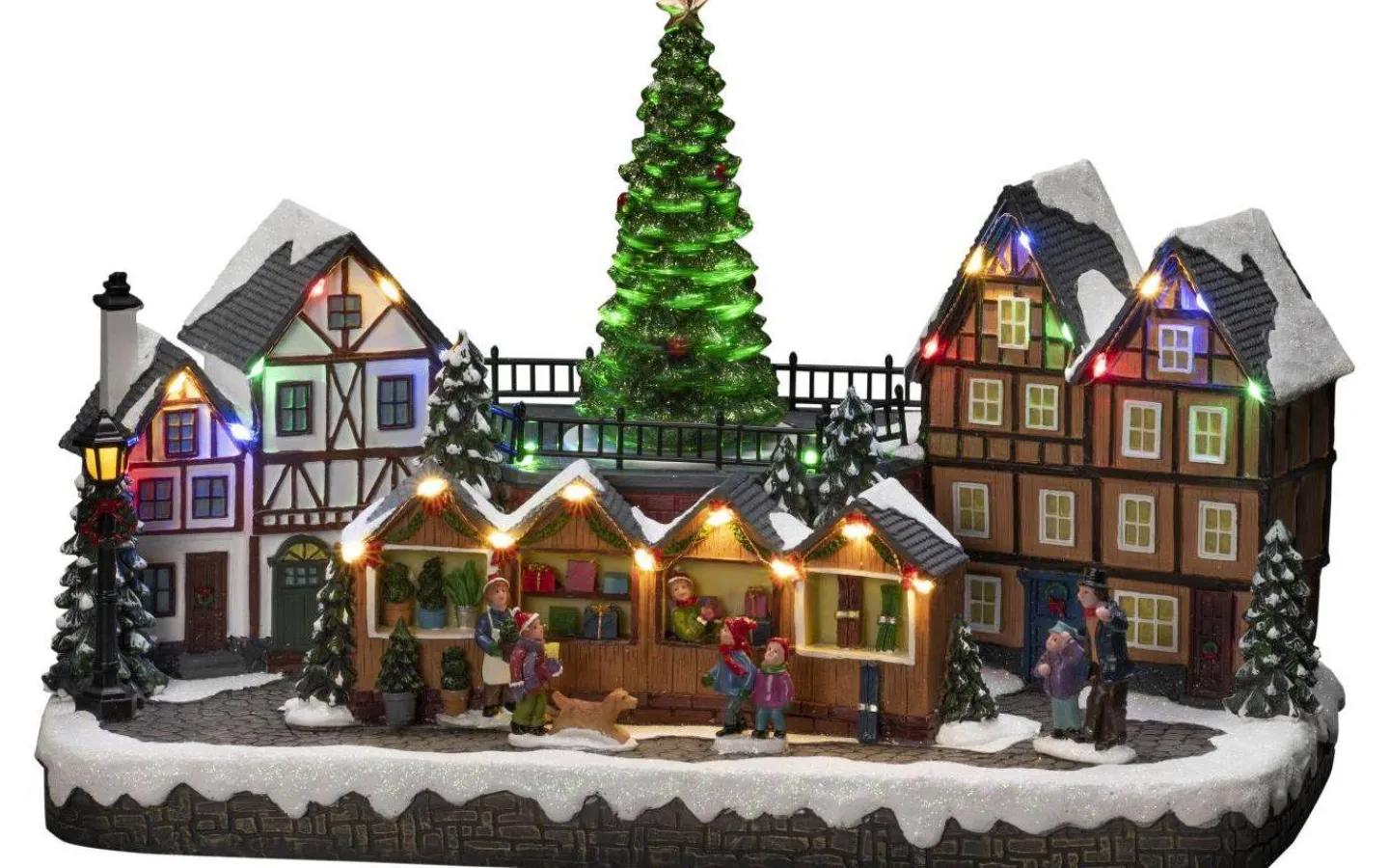 Konstsmide Juldekoration Julmarknad med Musik* Julbyar Och Figurer|Batteri Julpynt Inomhus