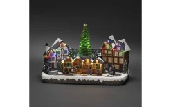 Konstsmide Juldekoration Julmarknad med Musik* Julbyar Och Figurer|Batteri Julpynt Inomhus