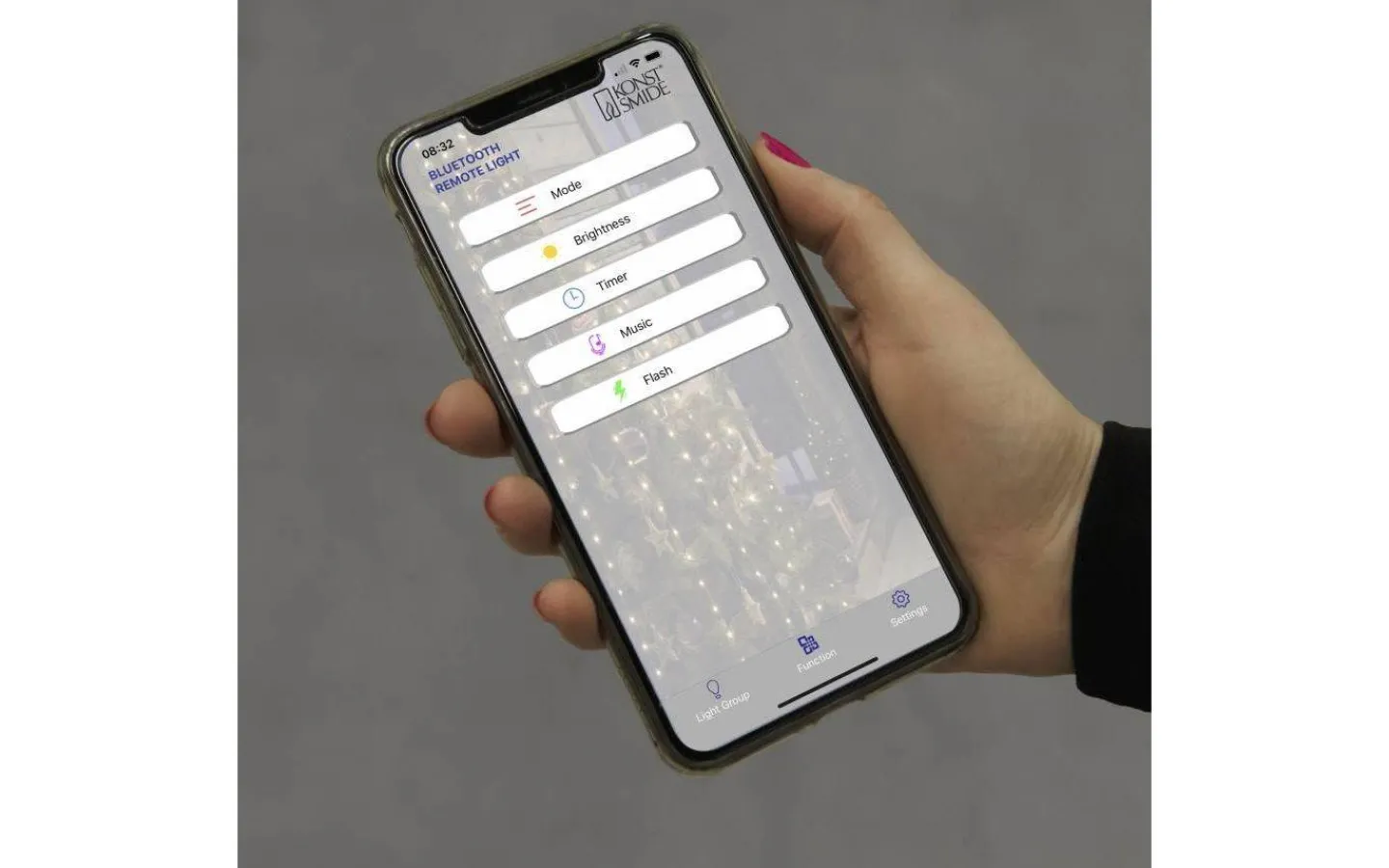 Julgransbelysning<Konstsmide Julgransslinga 180cm Amber APP Inomhus