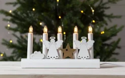 Julia Adventsljusstake Änglar Vit 15cm