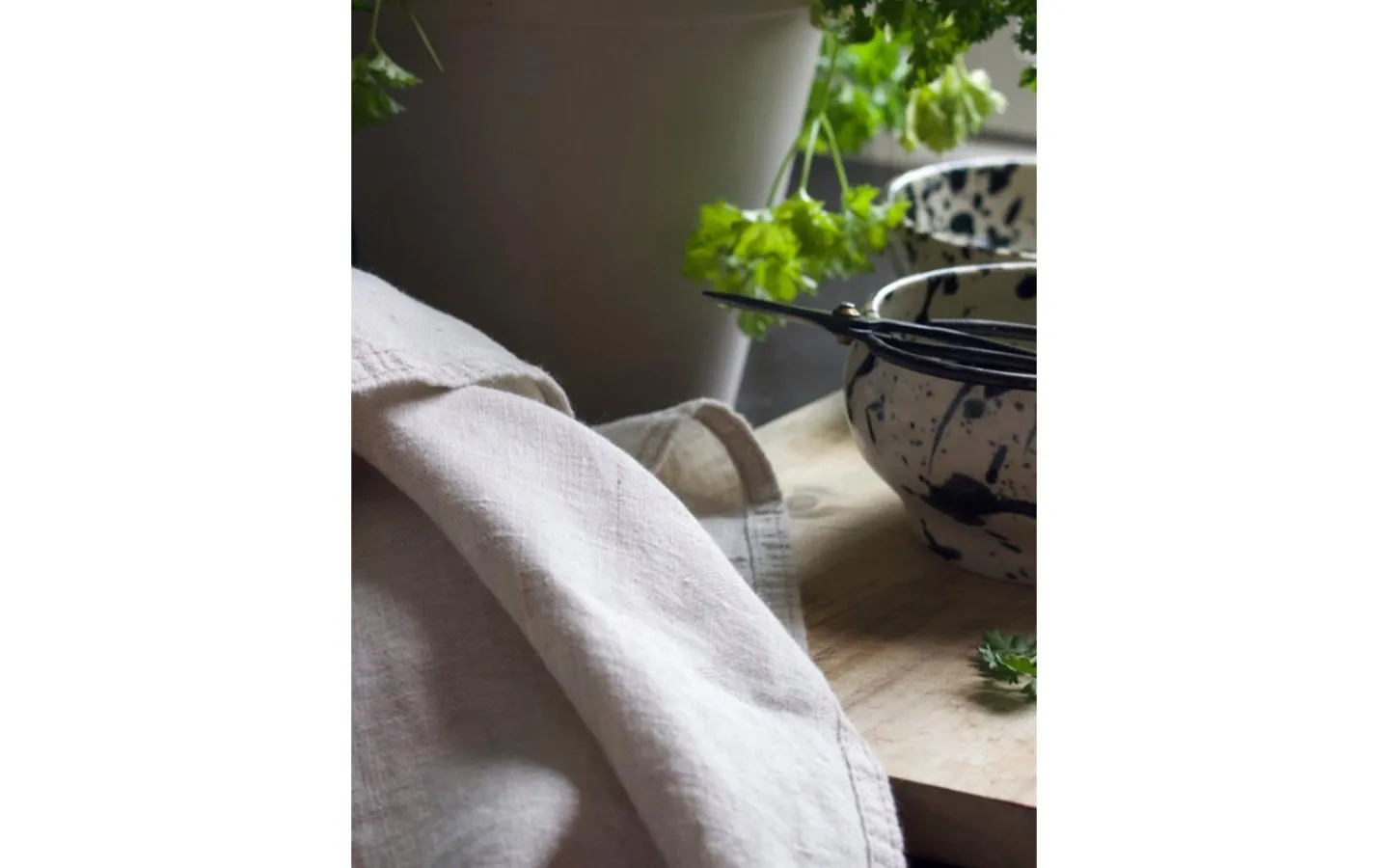 Svanefors Julie Kökshandduk Lin/Vit 50x70cm* Kökshanddukar