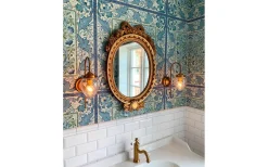 Globen Lighting Juni Vägglampa Mässing/Klar IP44* Badrum