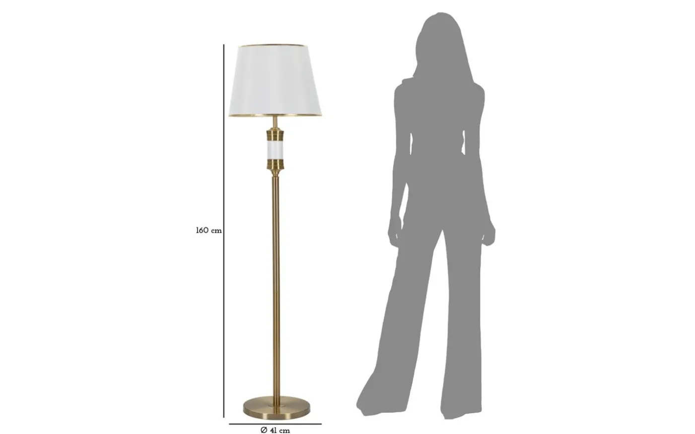 Jupiter Golvlampa 160cm Vit/Guld