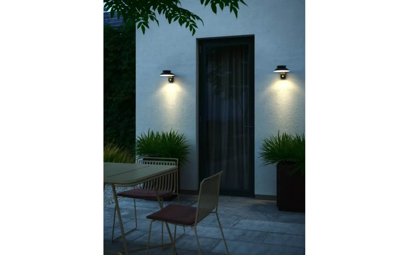 Justina Solcellslampa Rörelsesensor Vägglampa Svart IP44