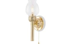 Karlskronalampett - Mässing / Brytare / Vitt fäste