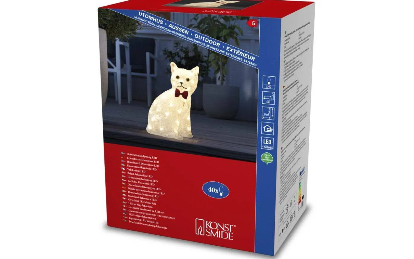 Katt Utomhusdekoration 34cm IP44